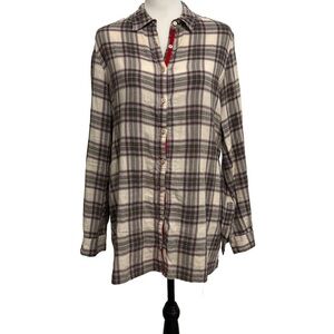 Johnny Was Workshop Silk Back Button Down Top. Size Small